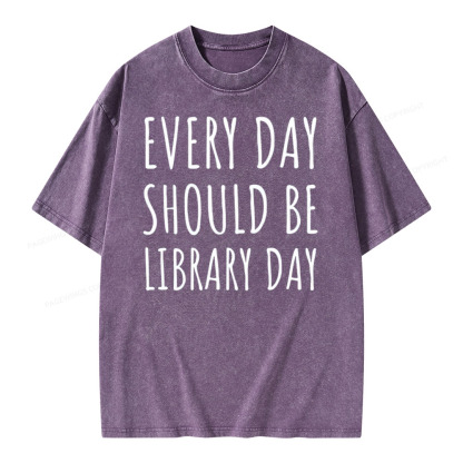 Pagewings Library Day Media Specialist Shirt Library Shirt Unisex Washed T-shirt