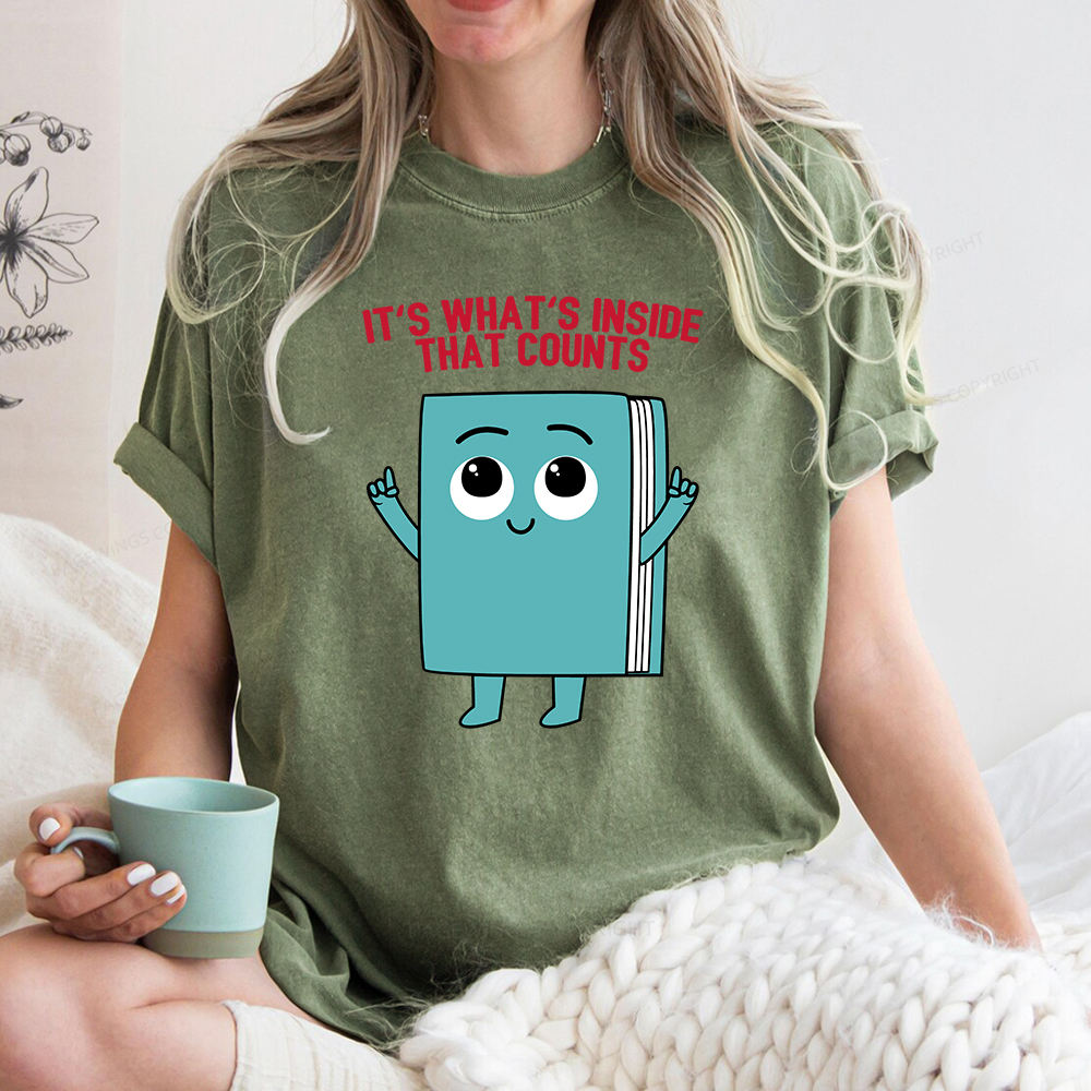 Pagewings It's What's Inside That Counts Unisex Washed T-shirt