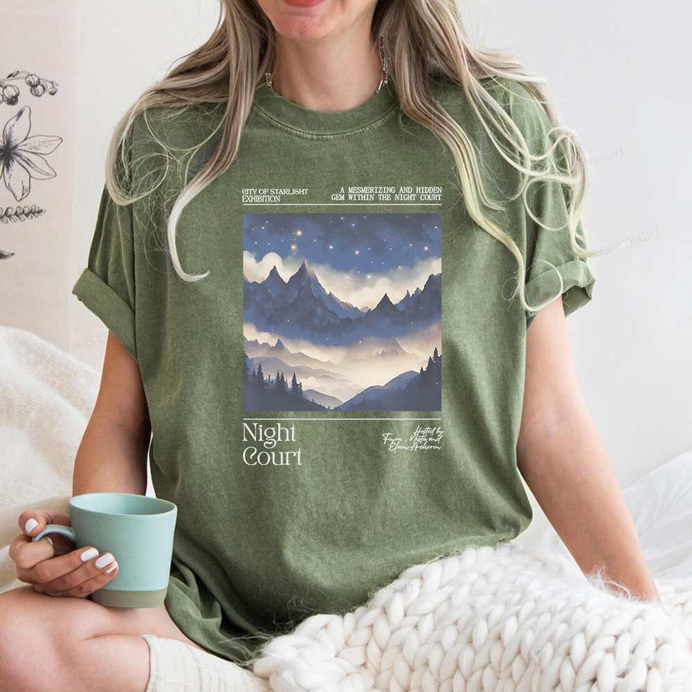 Pagewings Night Court Unisex Washed T-shirt
