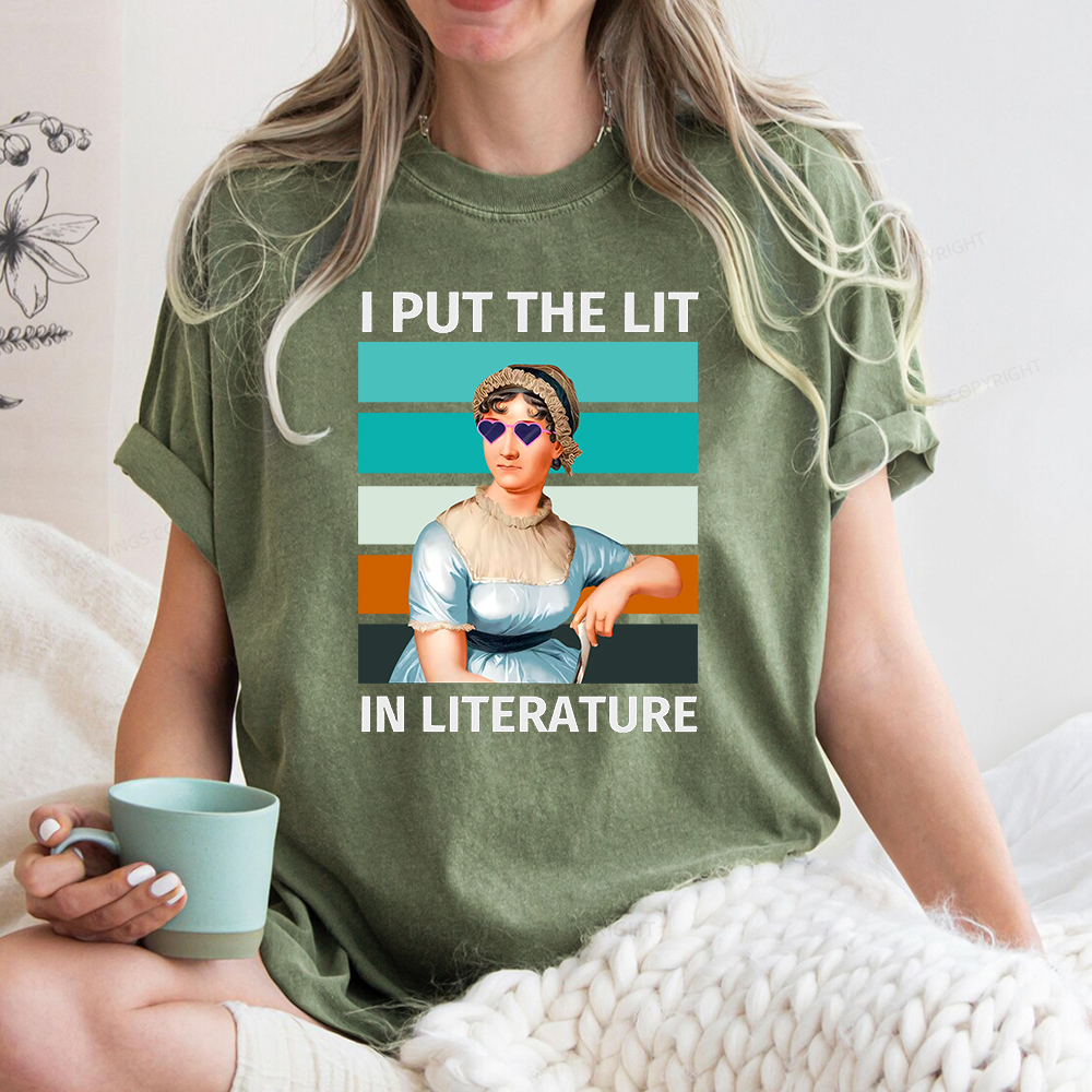 Pagewings I Put The Lit In Literature Unisex Washed T-shirt