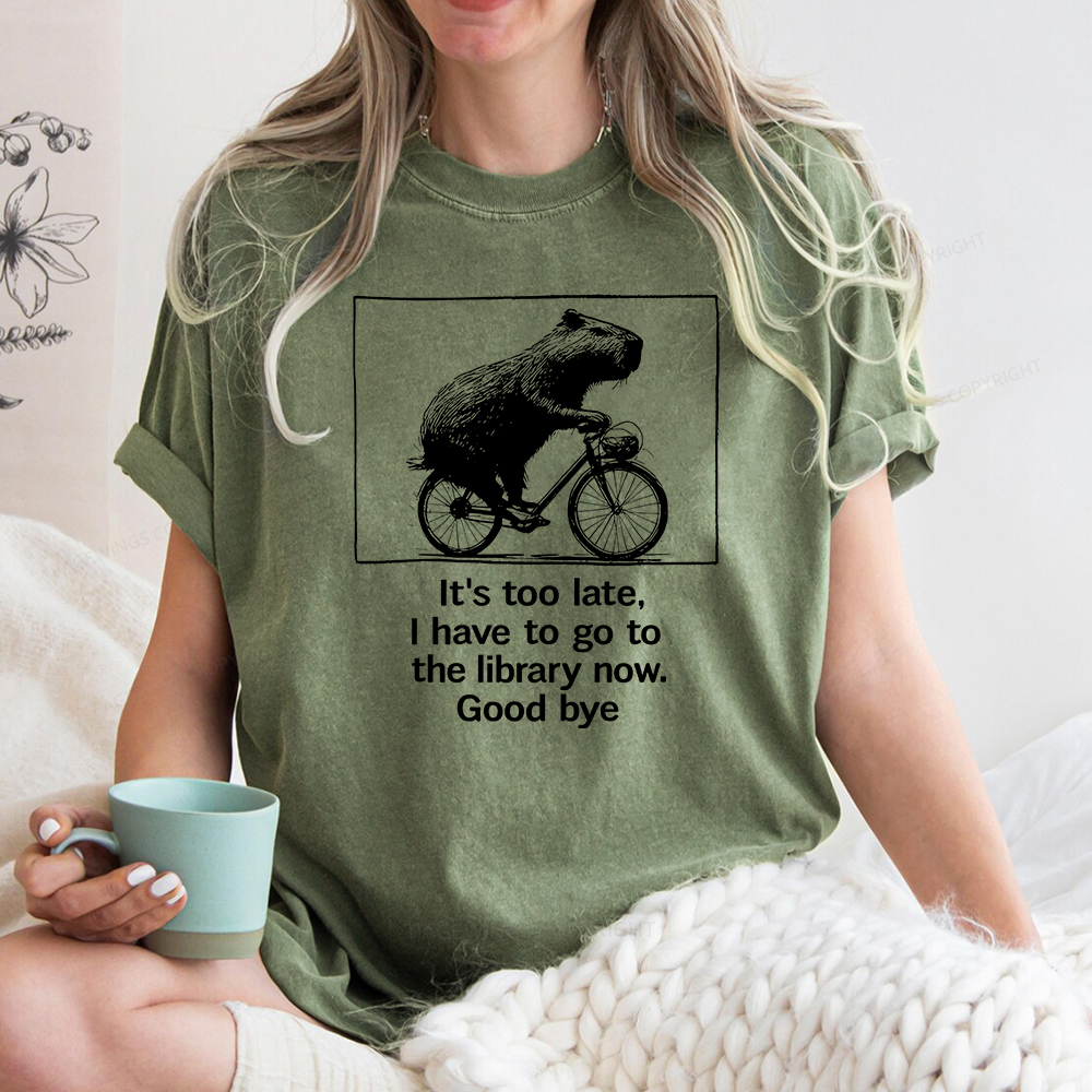 Pagewings I Have To Go To The Library Now Unisex Washed T-shirt