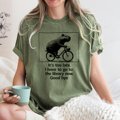 Pagewings I Have To Go To The Library Now Unisex Washed T-shirt