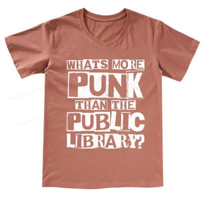 Pagewings What‘s More Punk Than the Public Library V-neck T-shirt