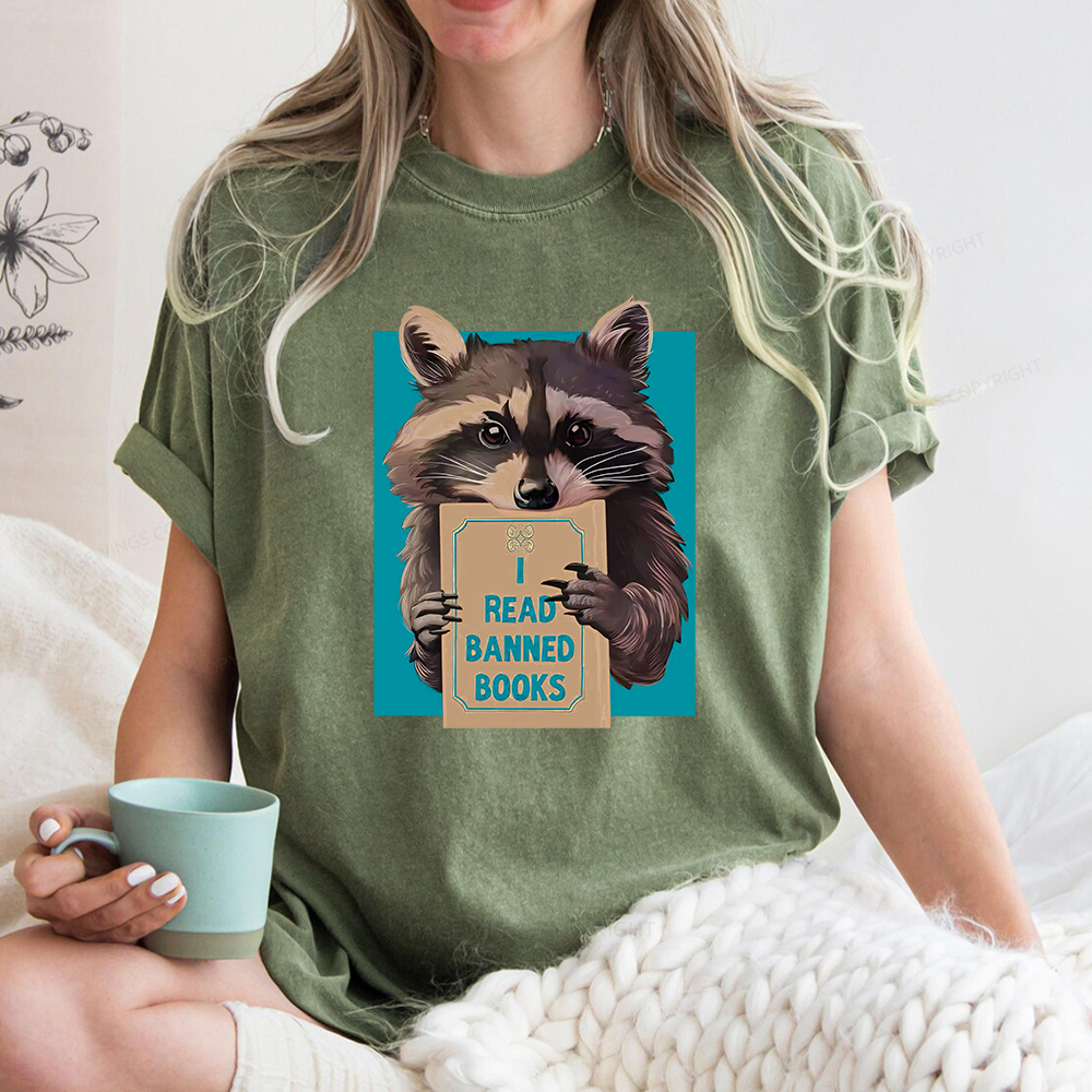 Pagewings I Read Banned Books Unisex Washed T-shirt