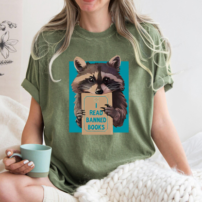 Pagewings I Read Banned Books Unisex Washed T-shirt