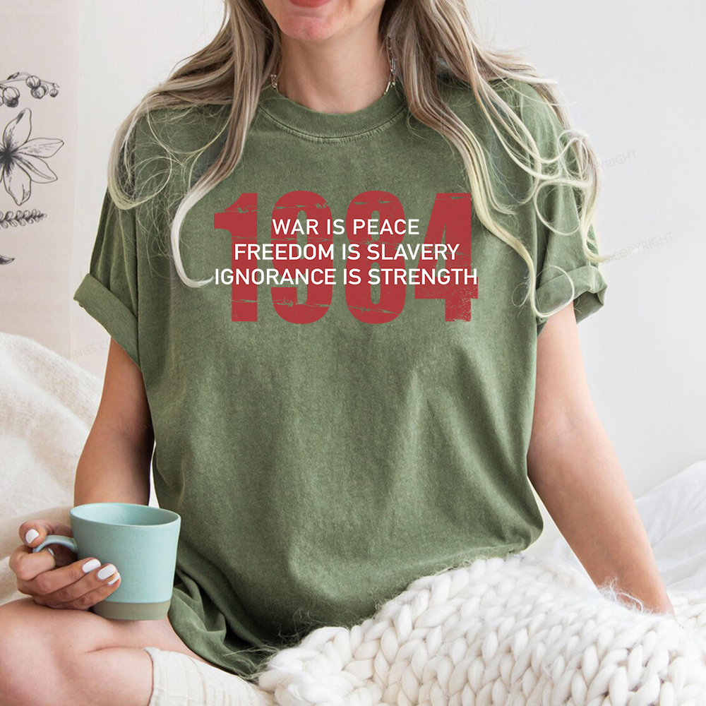 Pagewings War is Peace Freedom is Slavery Unisex Washed T-shirt