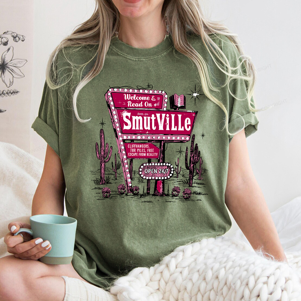 Pagewings Welcome To Smutville Unisex Washed T-shirt