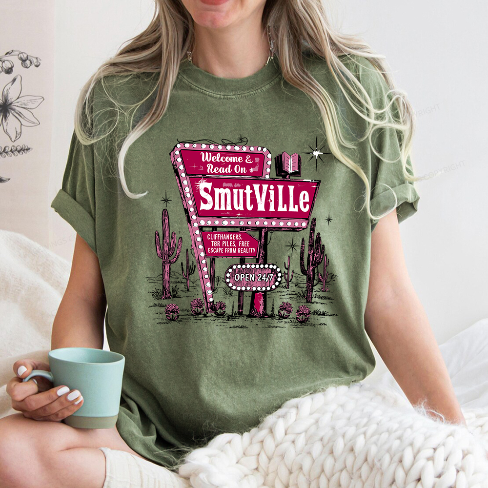 Pagewings Welcome To Smutville Unisex Washed T-shirt