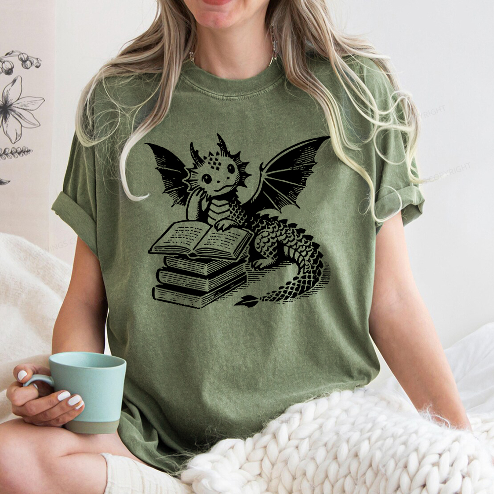 Pagewings I'm Not A Bookworm I'm A Book Dragon Unisex Washed T-shirt