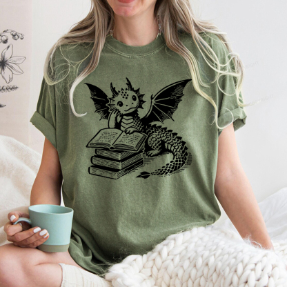 Pagewings I'm Not A Bookworm I'm A Book Dragon Unisex Washed T-shirt