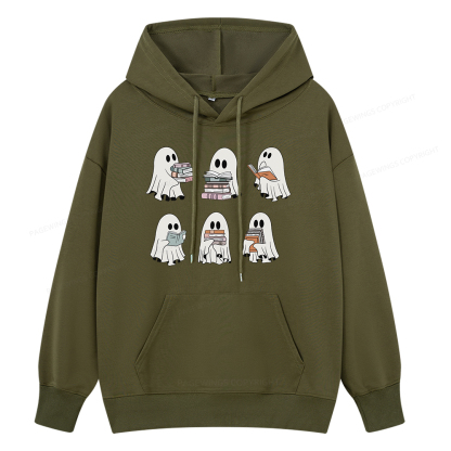 Pagewings Ghost Reading Halloween Unisex Classic Hoodie