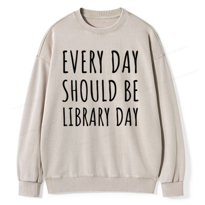 Pagewings Library Day Media Specialist Shirt Library Shirt Unisex Washed Sweatshirt