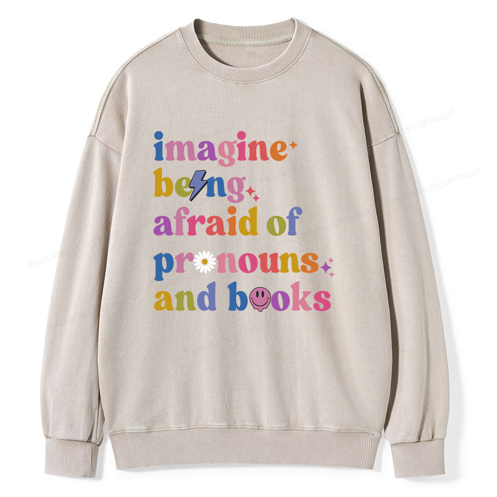 Pagewings Queer Book Club Unisex Washed Sweatshirt