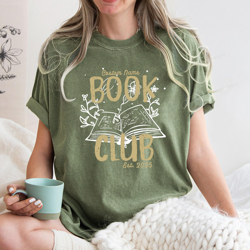 Pagewings Personalized  Book Club Unisex Washed T-shirt