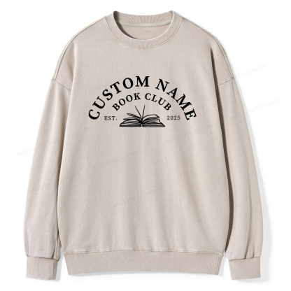 Pagewings Personalized Custom Book Club Unisex Washed Sweatshirt
