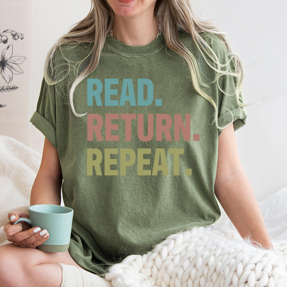 Pagewings Read Return Repeat Unisex Washed T-shirt