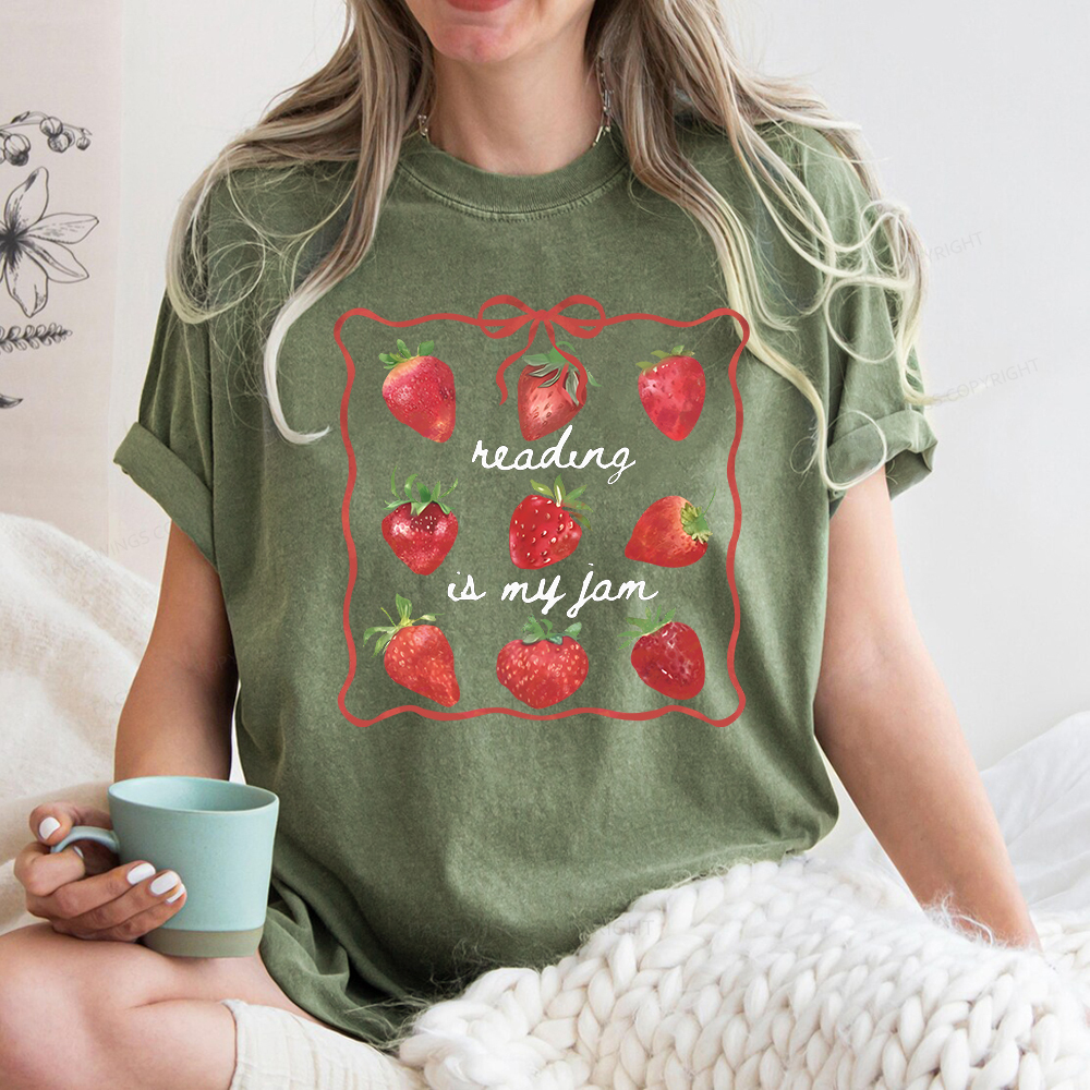 Pagewings Reading Is My Jam Unisex Washed T-shirt