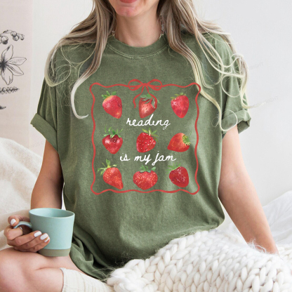 Pagewings Reading Is My Jam Unisex Washed T-shirt
