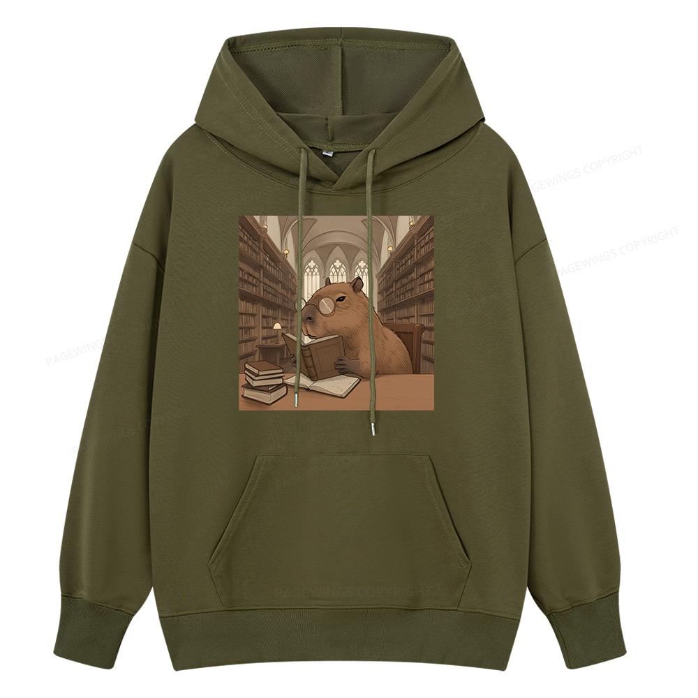 Pagewings The Reader Capybara Unisex Classic Hoodie