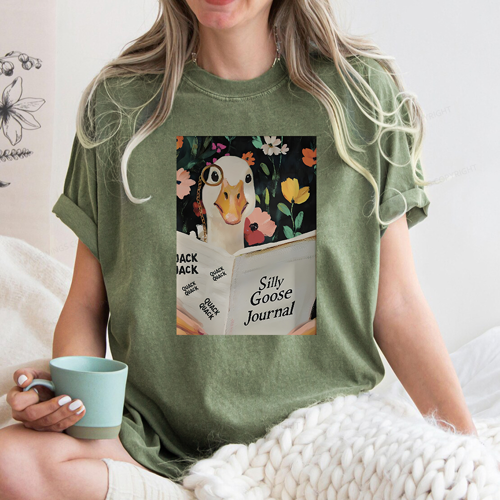 Pagewings Silly Goose Journal Unisex Washed T-shirt