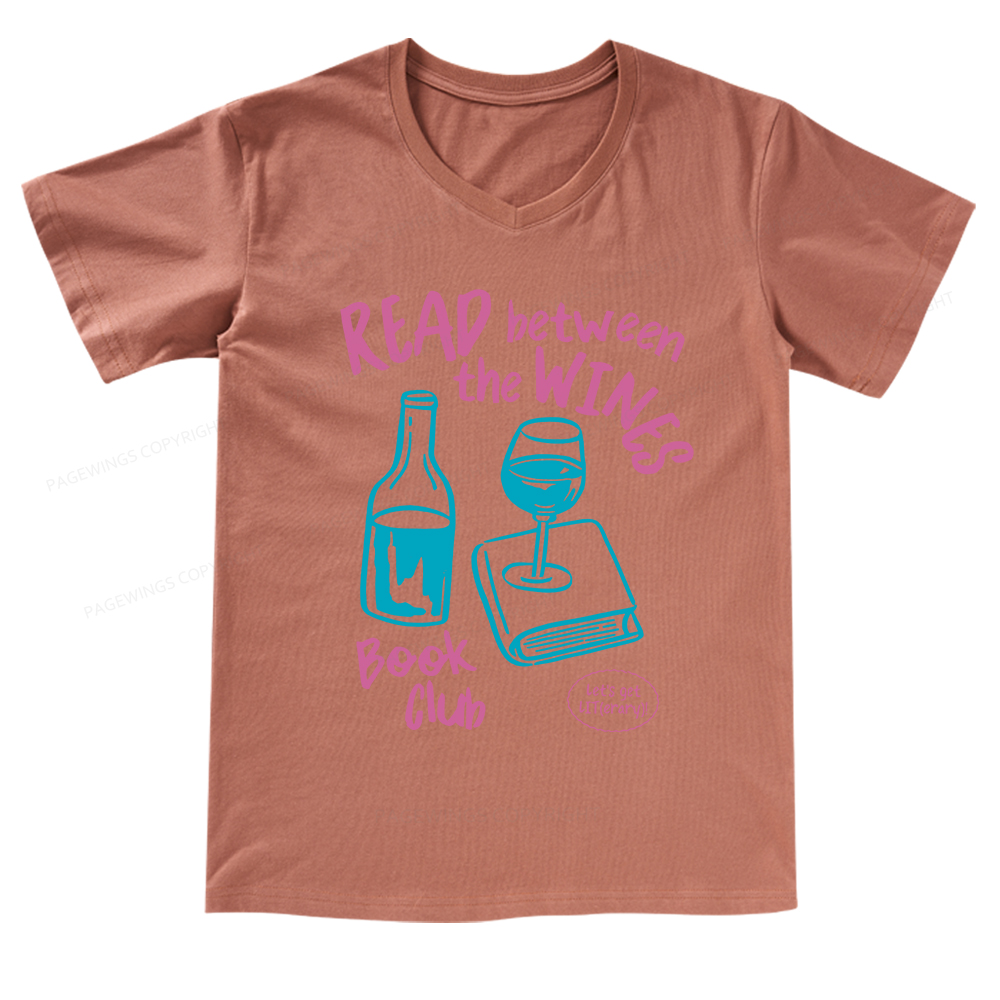Pagewings Wine Lover Book Club V-neck T-shirt
