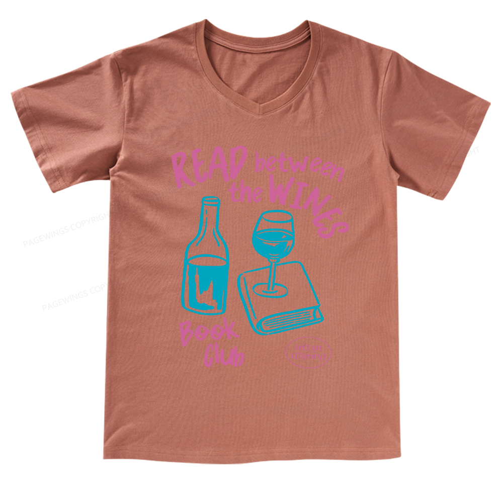 Pagewings Wine Lover Book Club V-neck T-shirt