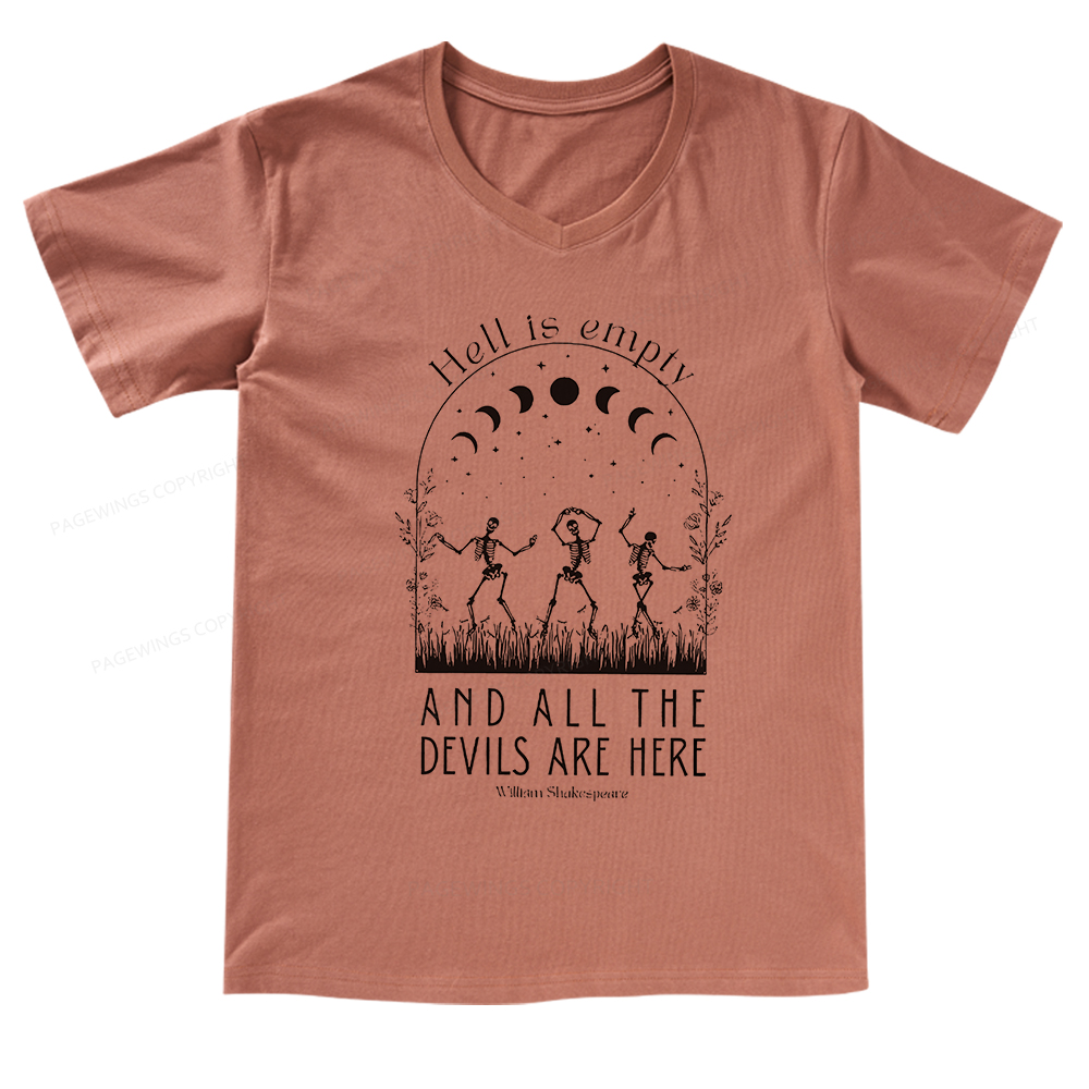 Pagewings Hell Is Empty And All The Devils Are Here V-neck T-shirt
