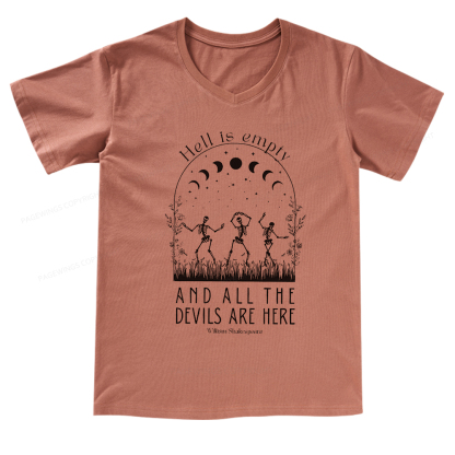 Pagewings Hell Is Empty And All The Devils Are Here V-neck T-shirt