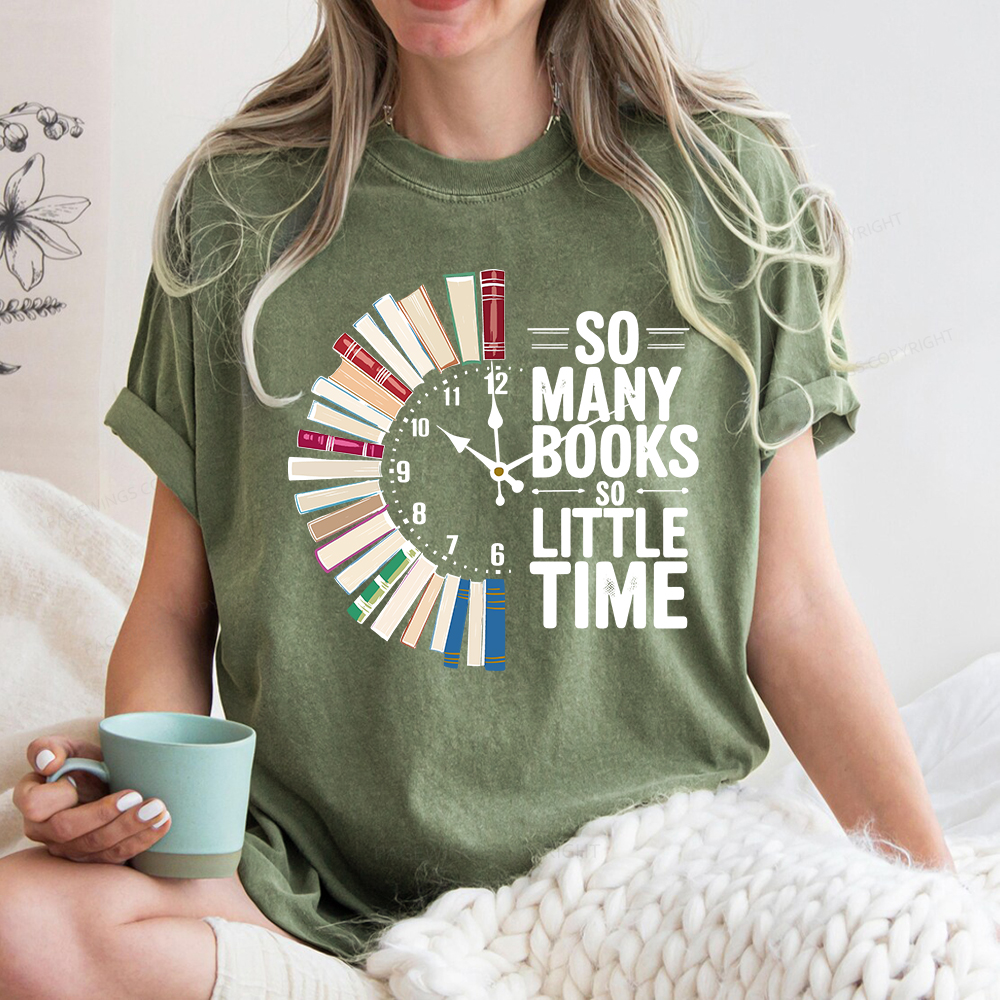 Pagewings So Many Books So Little Time Unisex Washed T-shirt