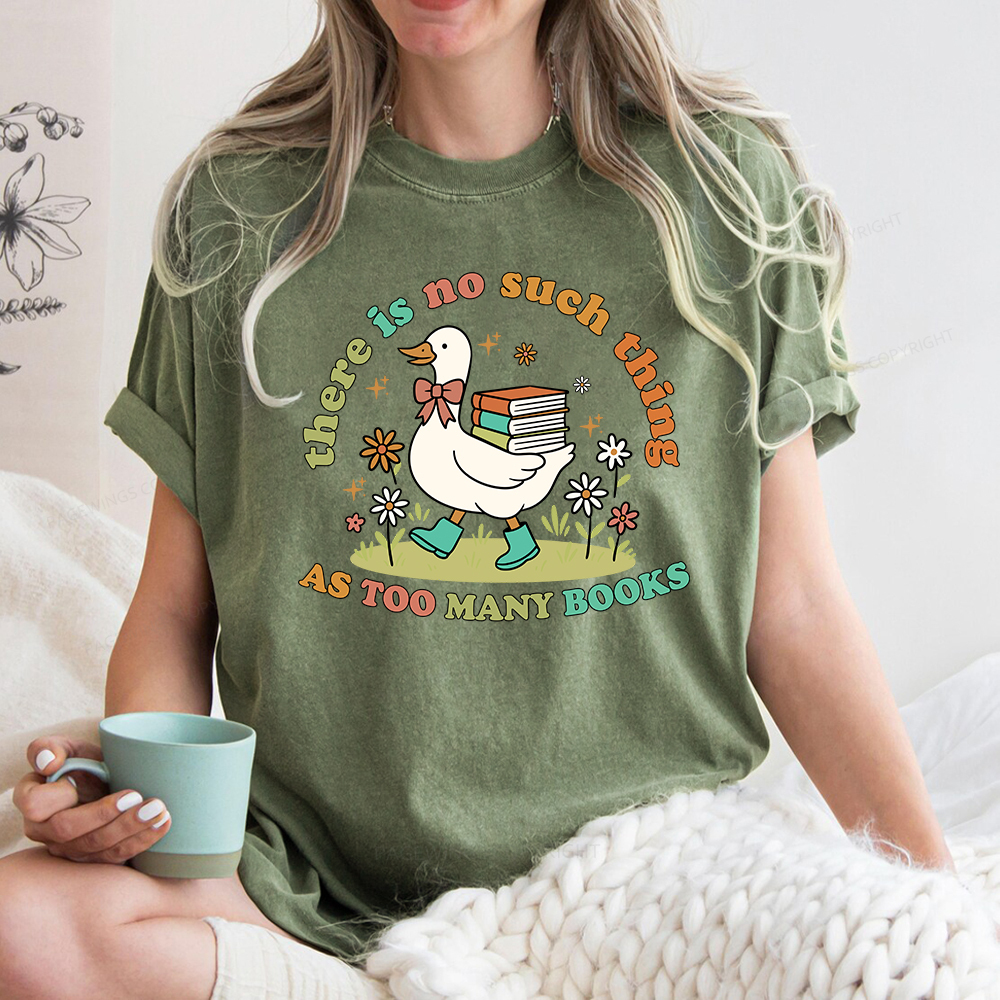 Pagewings Cute Bookish Goose Unisex Washed T-shirt