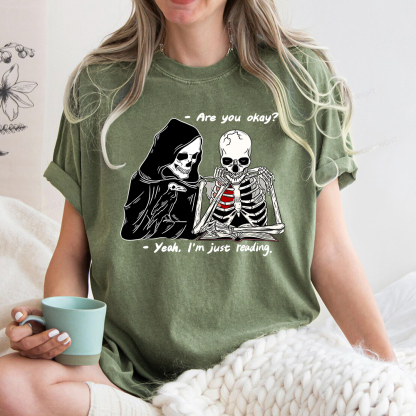 Pagewings Yeah I'm Just Reading Unisex Washed T-shirt