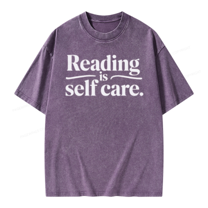 Pagewing Reading Self Care Unisex Tee Unisex Washed T-shirt