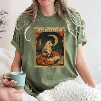 Pagewings The Reader Tarot Card Unisex Washed T-shirt