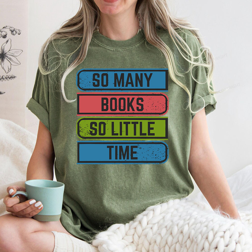Pagewings So Many Books So Little Time Unisex Washed T-shirt