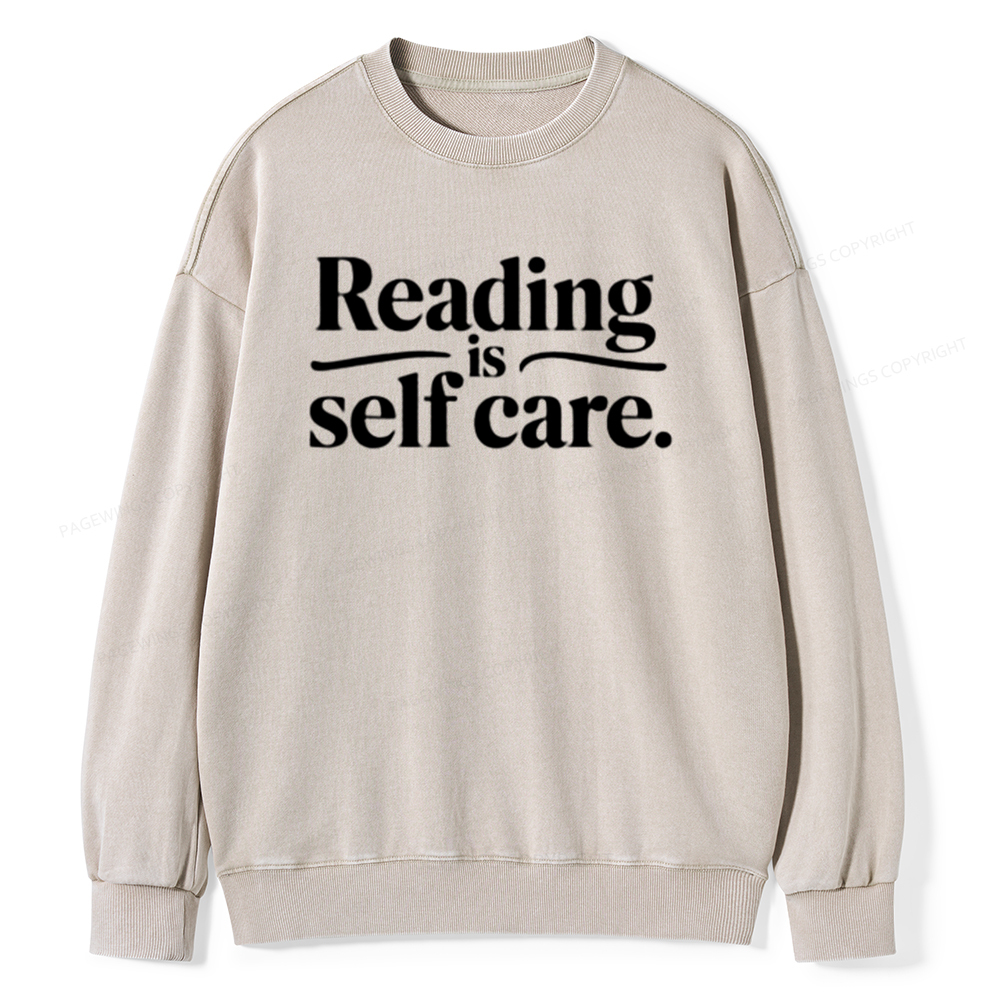 Pagewing Reading Self Care Unisex Tee Unisex Washed Sweatshirt