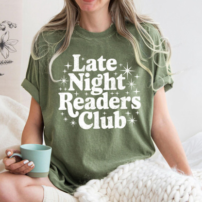 Pagewings Late Night Readers Club Unisex Washed T-shirt