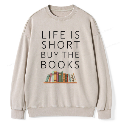 Pagewing Buy The Books Unisex Tee Unisex Washed Sweatshirt