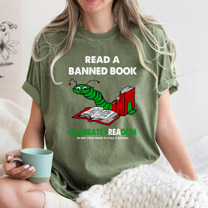 Pagewings Read A Banned Book Unisex Washed T-shirt