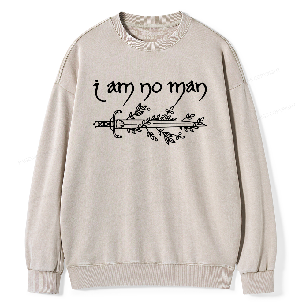 Pagewings I Am No Man Unisex Washed Sweatshirt