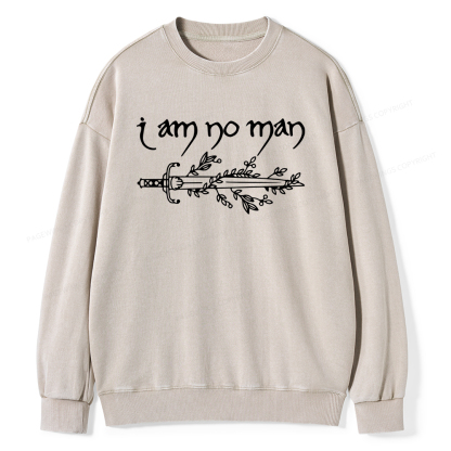 Pagewings I Am No Man Unisex Washed Sweatshirt