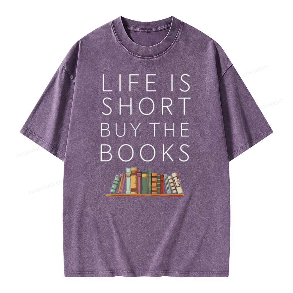 Pagewing Buy The Books Unisex Tee Unisex Washed T-shirt