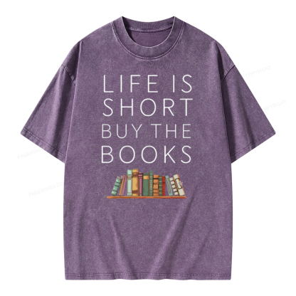 Pagewing Buy The Books Unisex Tee Unisex Washed T-shirt