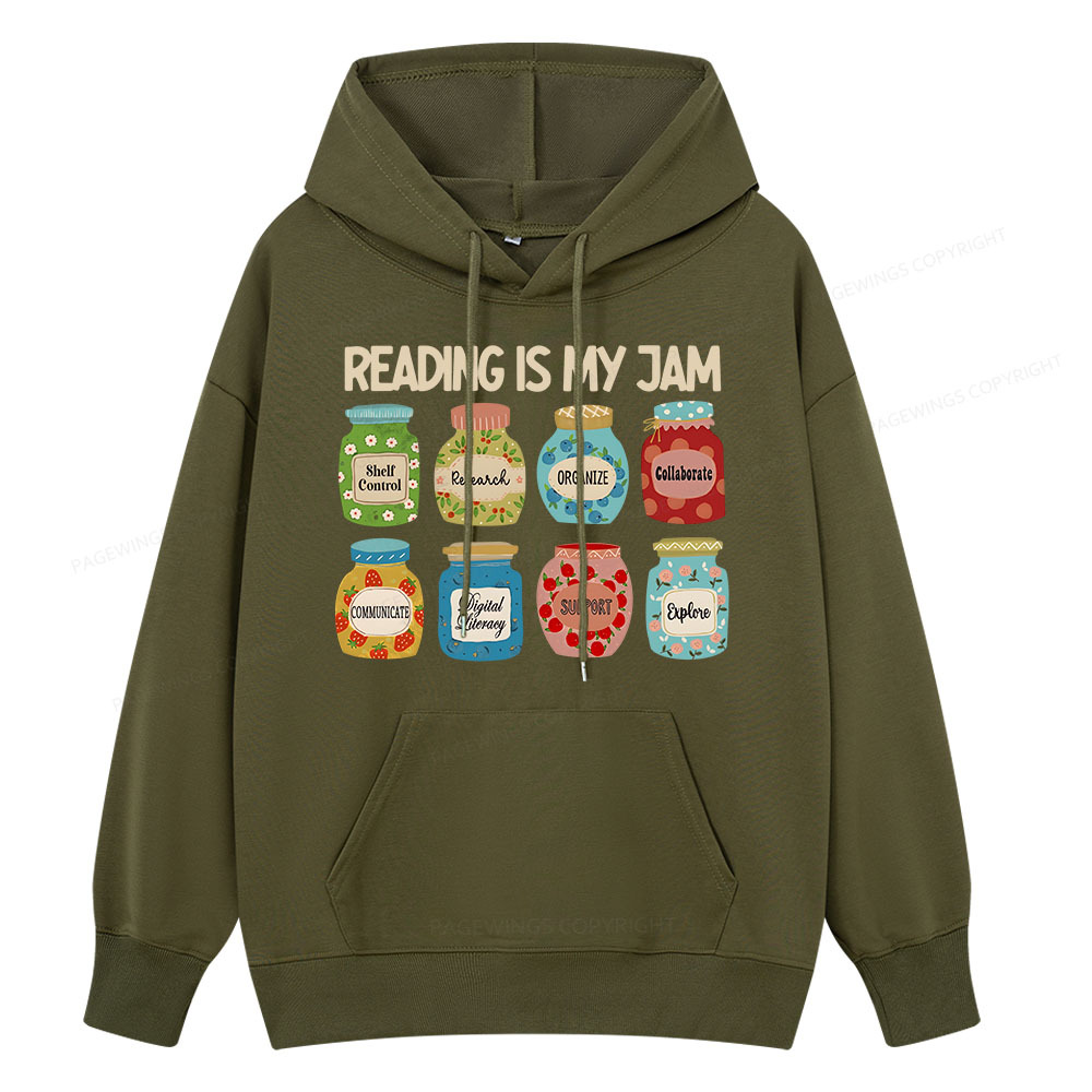 Pagewings Reading is My Jam Bookworm Unisex Classic Hoodie