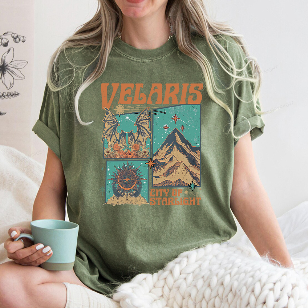 Pagewings Velaris City Of Starlight Unisex Washed T-shirt