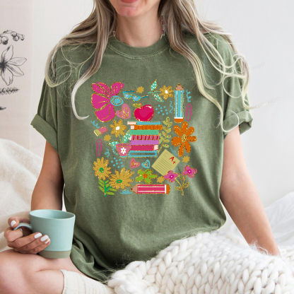 Pagewings Back to School Bookish Unisex Washed T-shirt
