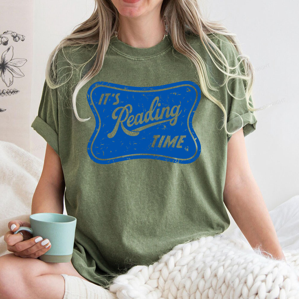 Pagewings It’s Reading Time Unisex Washed T-shirt