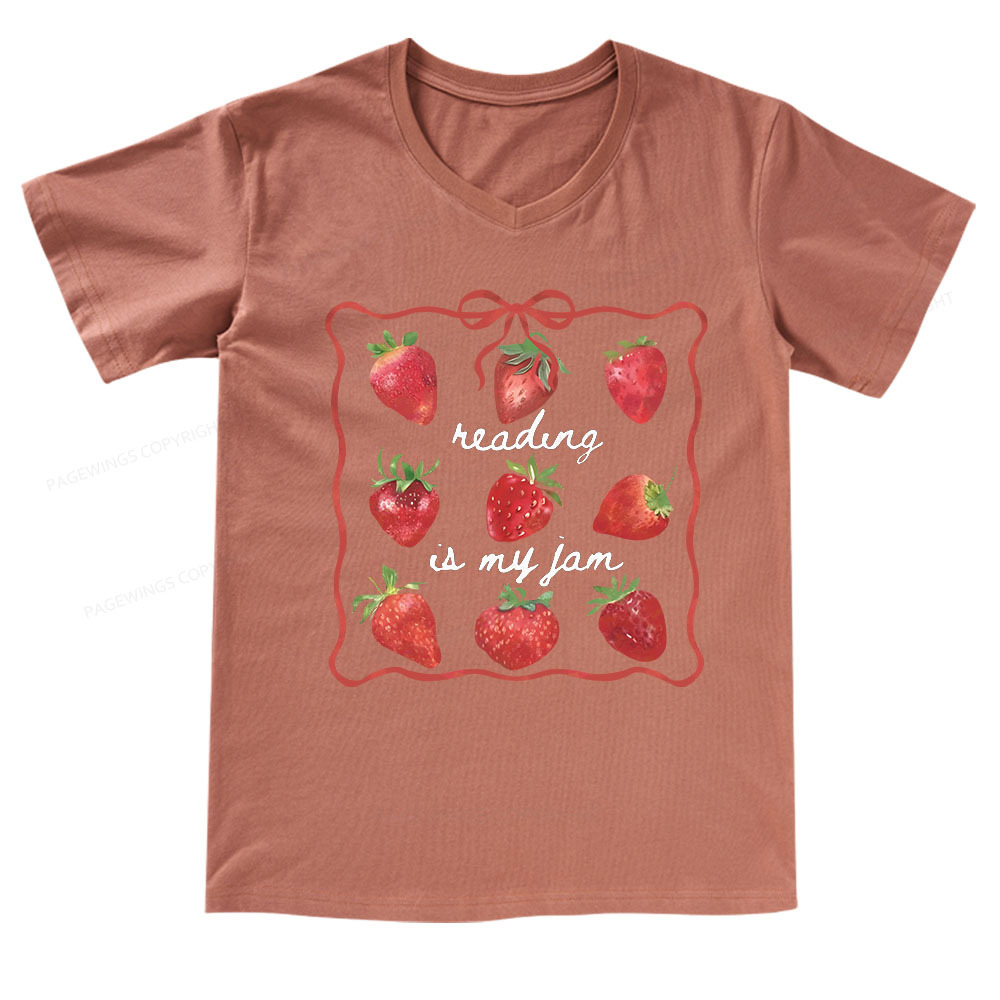 Pagewings Reading Is My Jam V-neck T-shirt