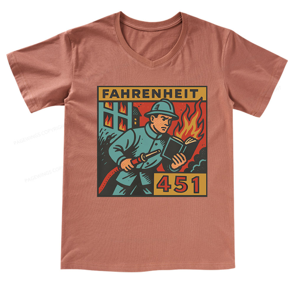 Pagewings Literature 451 V-neck T-shirt