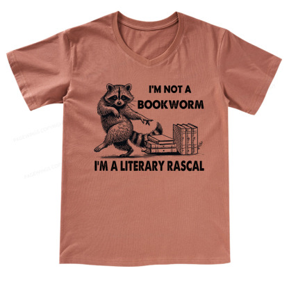Pagewings I'm Not A Bookworm I'm A Literary Rascal V-neck T-shirt