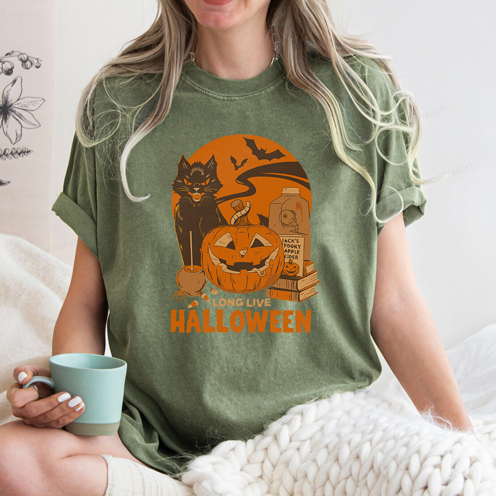 Pagewings Long Live Halloween Unisex Washed T-shirt
